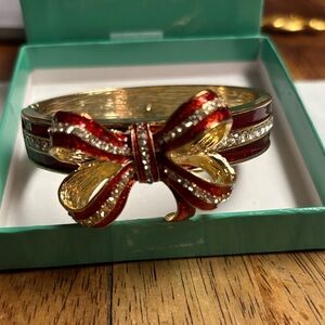 Macy's Elegant Gold and Red Bow Bracelet
